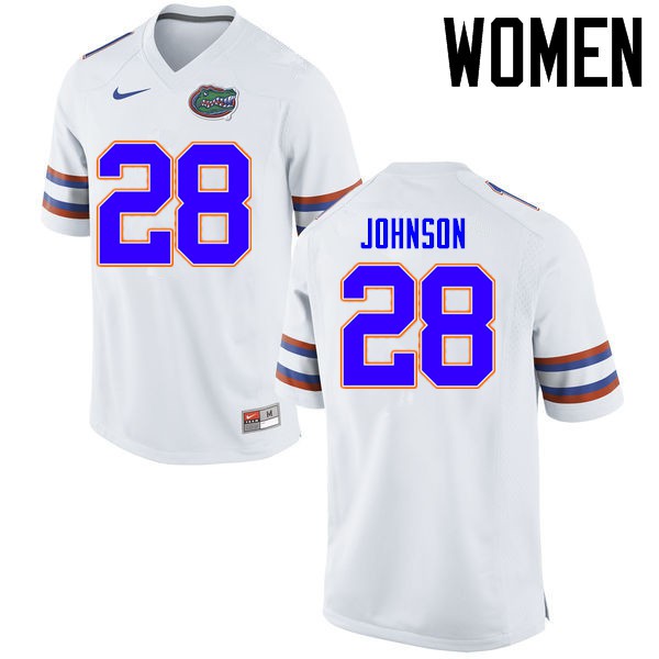 Florida Gators Women #28 Kylan Johnson College Football Jerseys White